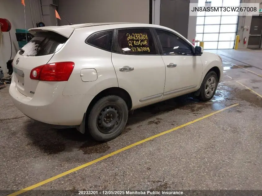 JN8AS5MT3CW267008 2012 Nissan Rogue S