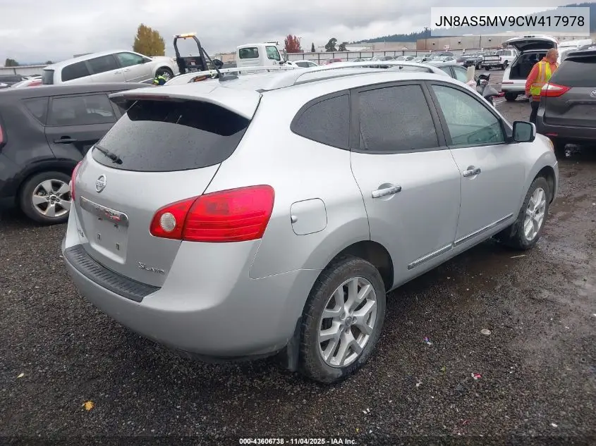 JN8AS5MV9CW417978 2012 Nissan Rogue Sv W/Sl Pkg