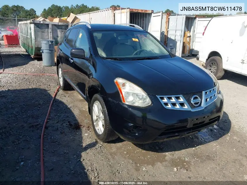 JN8AS5MT8CW611478 2012 Nissan Rogue Sv