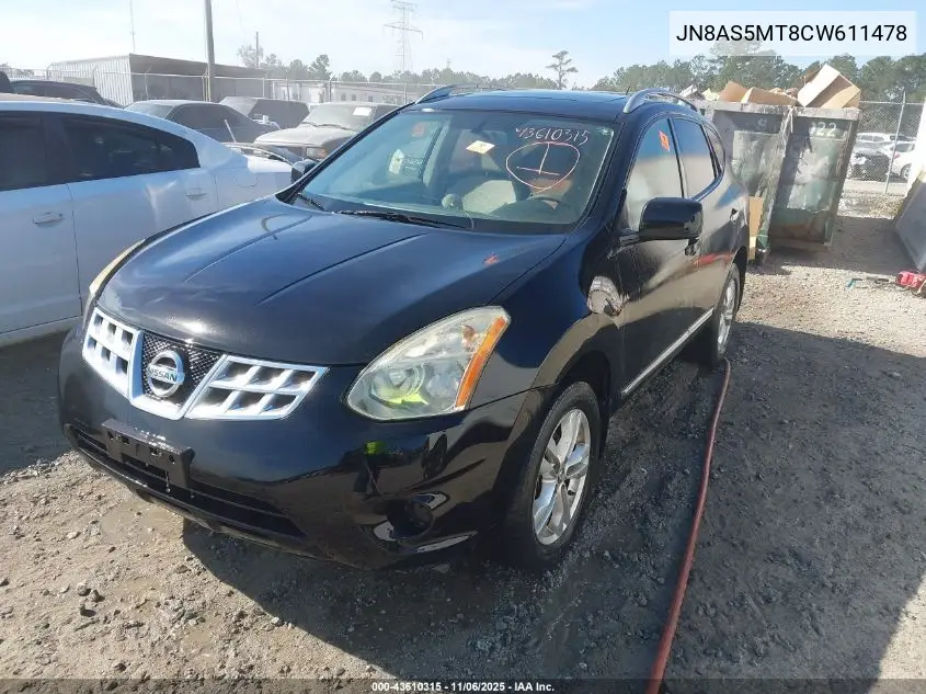 JN8AS5MT8CW611478 2012 Nissan Rogue Sv