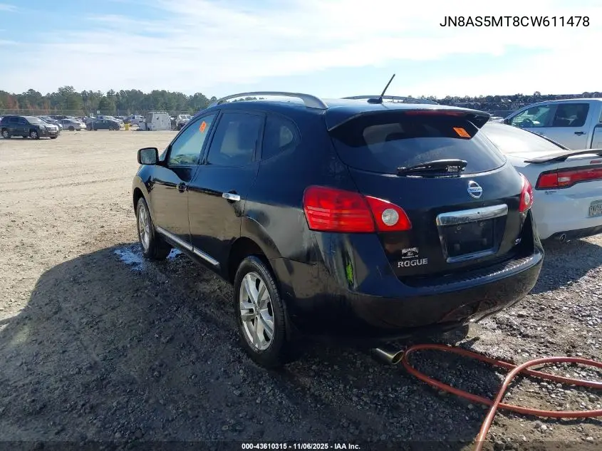 JN8AS5MT8CW611478 2012 Nissan Rogue Sv