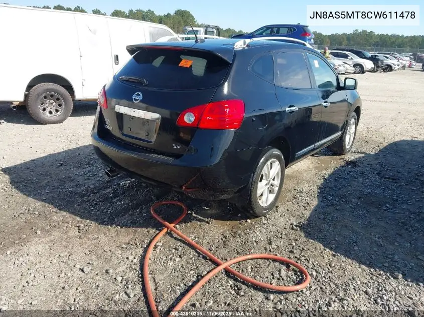 JN8AS5MT8CW611478 2012 Nissan Rogue Sv