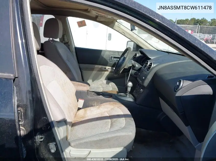 JN8AS5MT8CW611478 2012 Nissan Rogue Sv