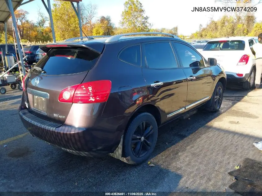 JN8AS5MV9CW374209 2012 Nissan Rogue Sv