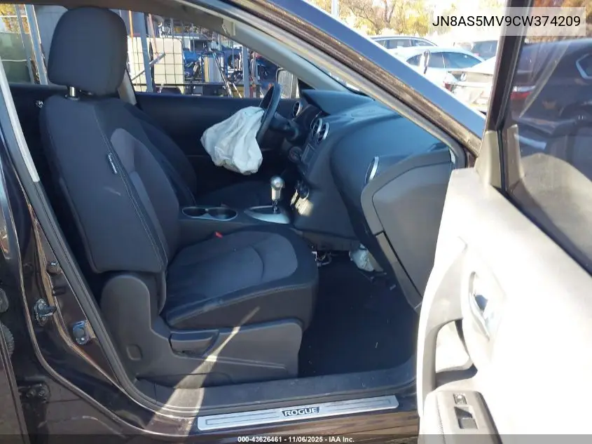 JN8AS5MV9CW374209 2012 Nissan Rogue Sv