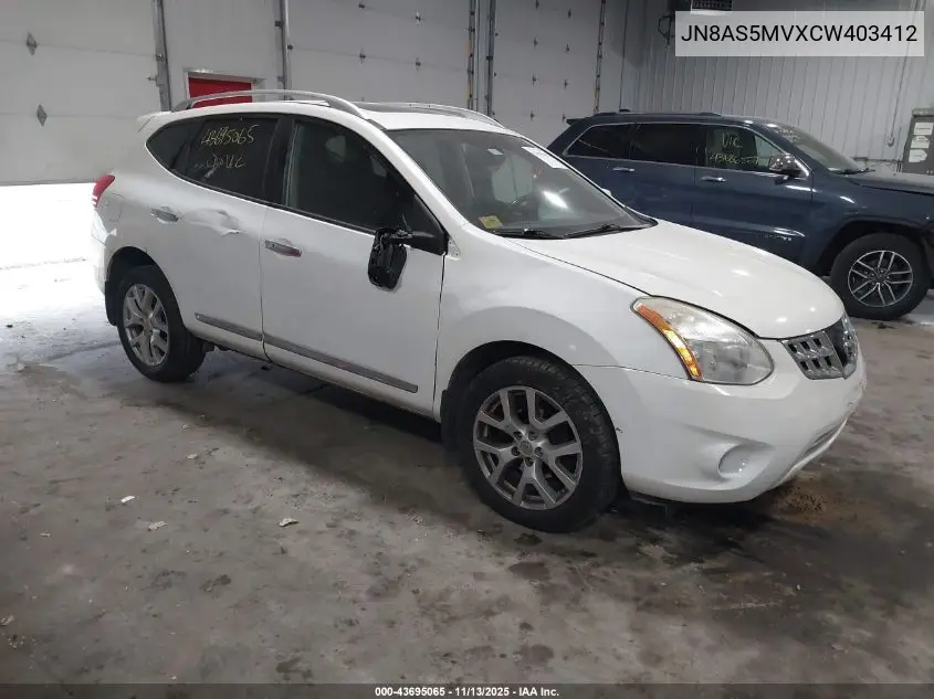 JN8AS5MVXCW403412 2012 Nissan Rogue Sv W/Sl Pkg