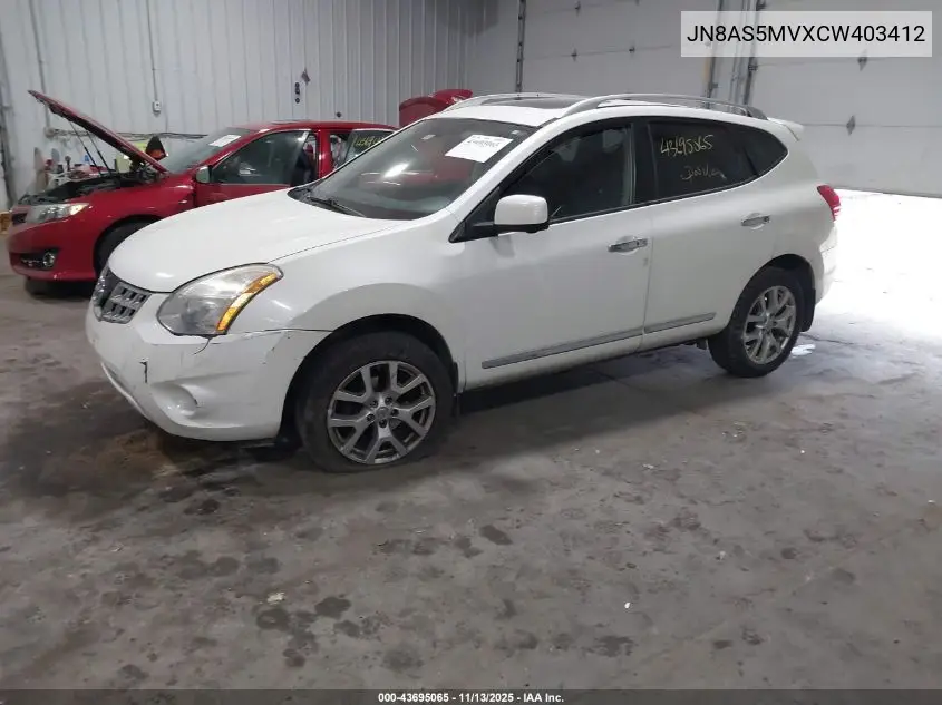 JN8AS5MVXCW403412 2012 Nissan Rogue Sv W/Sl Pkg