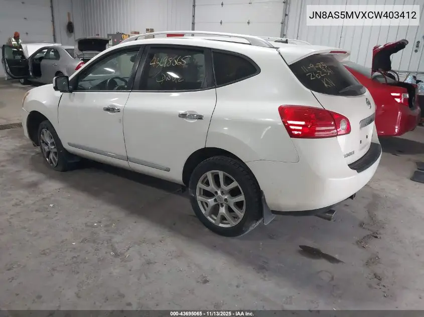 JN8AS5MVXCW403412 2012 Nissan Rogue Sv W/Sl Pkg