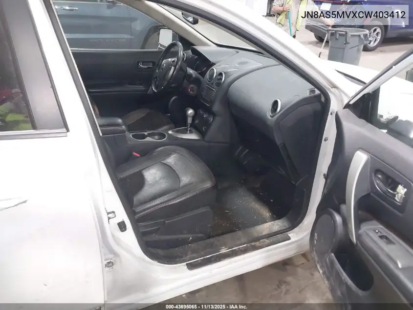 JN8AS5MVXCW403412 2012 Nissan Rogue Sv W/Sl Pkg