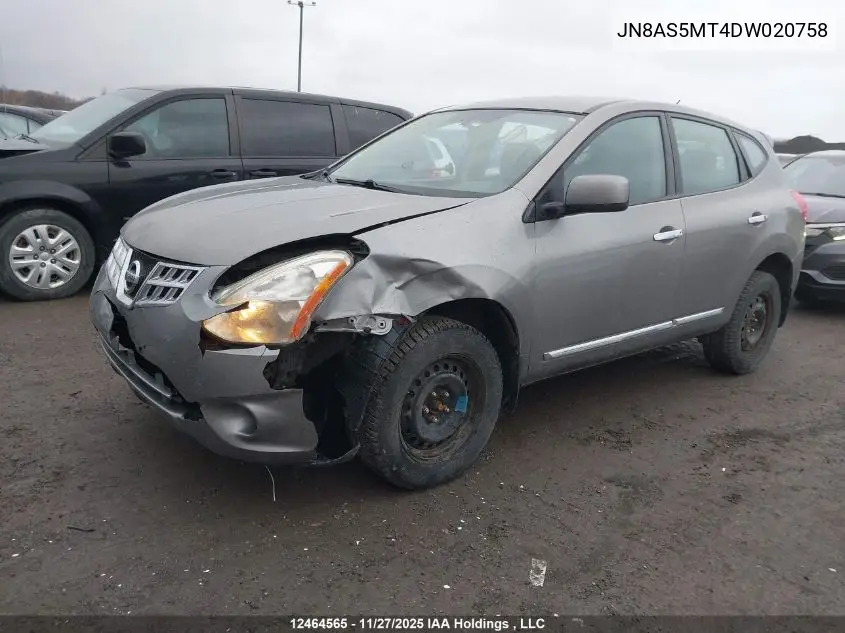 JN8AS5MT4DW020758 2013 Nissan Rogue S/Sv