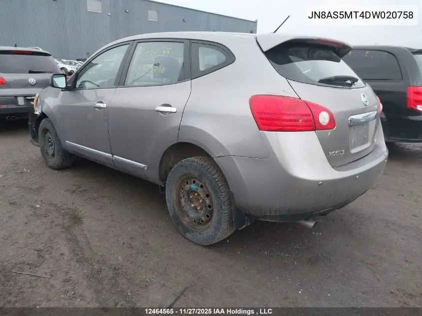 JN8AS5MT4DW020758 2013 Nissan Rogue S/Sv