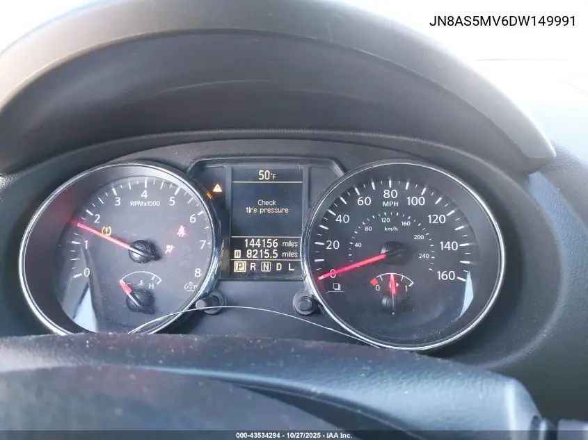 JN8AS5MV6DW149991 2013 Nissan Rogue S