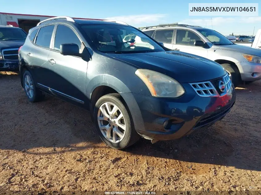 JN8AS5MVXDW104651 2013 Nissan Rogue Sv W/Sl Pkg