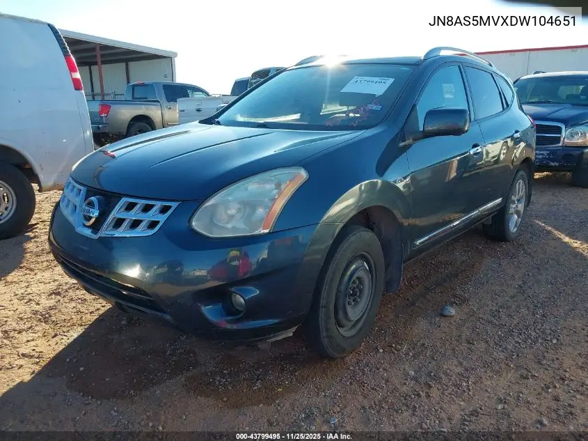 JN8AS5MVXDW104651 2013 Nissan Rogue Sv W/Sl Pkg