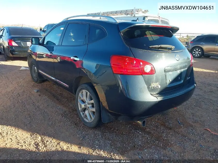 JN8AS5MVXDW104651 2013 Nissan Rogue Sv W/Sl Pkg