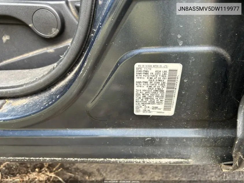 JN8AS5MV5DW119977 2013 Nissan Rogue S