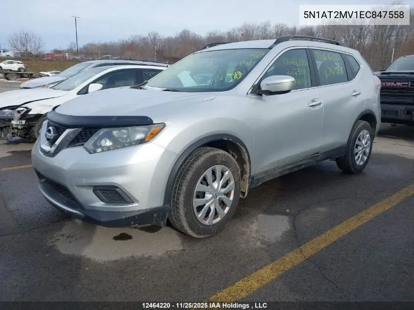 5N1AT2MV1EC847558 2014 Nissan Rogue S/Sl/Sv