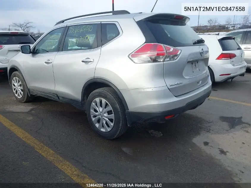 5N1AT2MV1EC847558 2014 Nissan Rogue S/Sl/Sv
