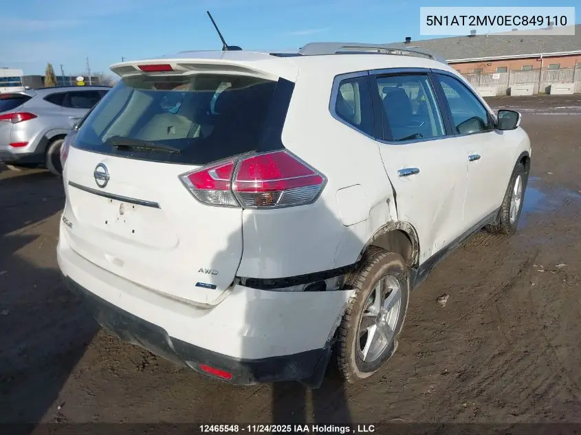 5N1AT2MV0EC849110 2014 Nissan Rogue S/Sl/Sv