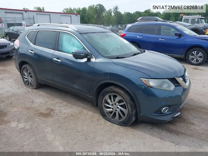 2014 Nissan Rogue S/Sl/Sv VIN: 5N1AT2MV6EC826818 Lot: 39735255