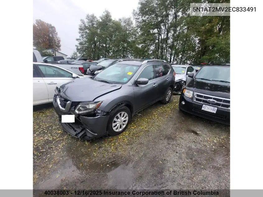 5N1AT2MV2EC833491 2014 Nissan Rogue