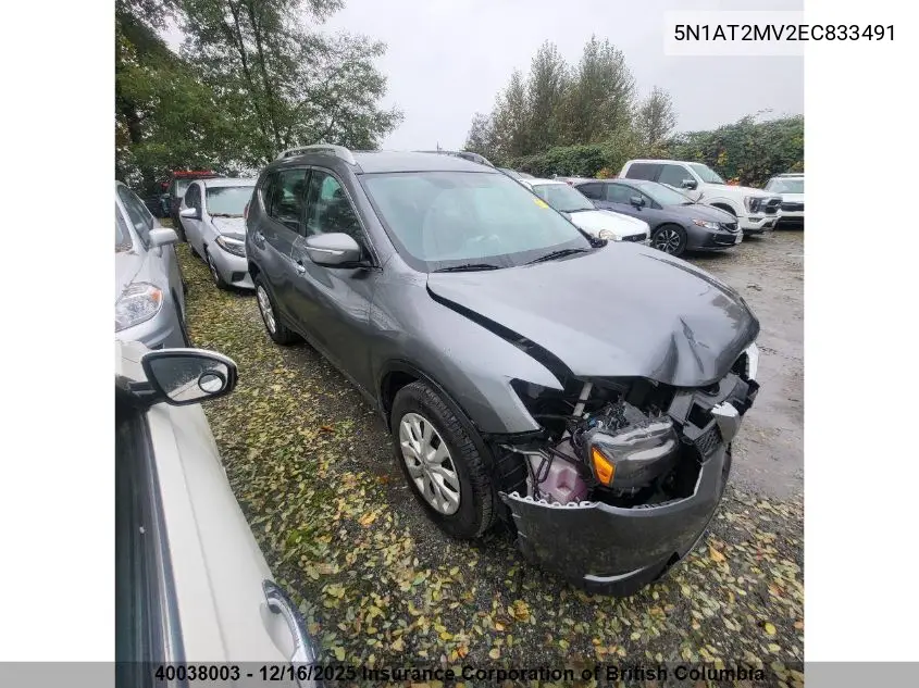 5N1AT2MV2EC833491 2014 Nissan Rogue