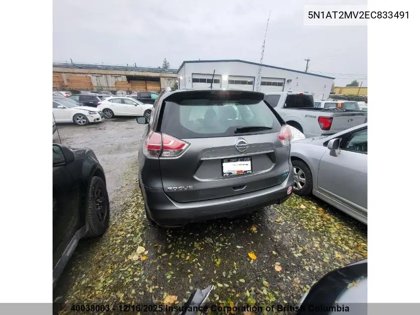 5N1AT2MV2EC833491 2014 Nissan Rogue