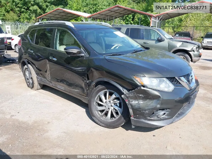 2014 Nissan Rogue Sl VIN: 5N1AT2MV0EC838771 Lot: 40153921