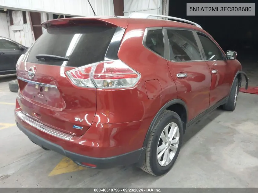 2014 Nissan Rogue Sv VIN: 5N1AT2ML3EC808680 Lot: 40310796