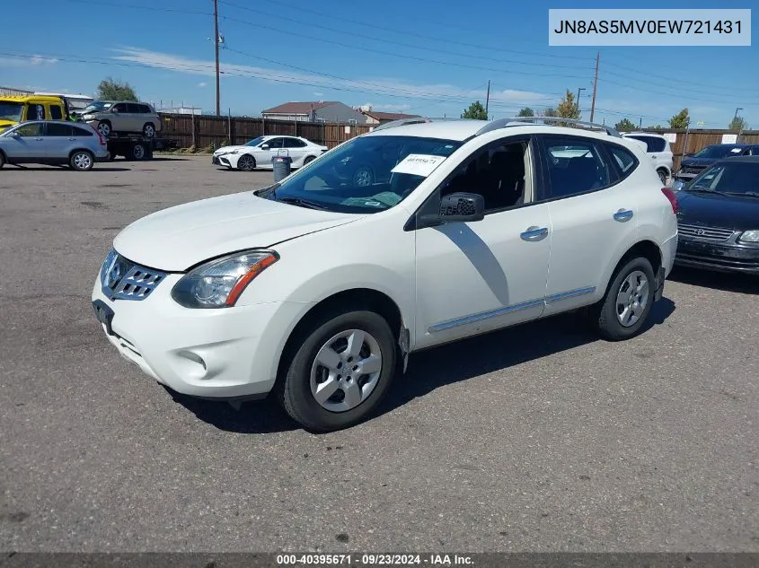 2014 Nissan Rogue Select S VIN: JN8AS5MV0EW721431 Lot: 40395671