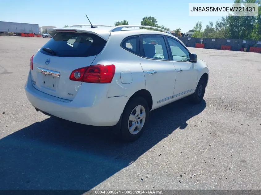 2014 Nissan Rogue Select S VIN: JN8AS5MV0EW721431 Lot: 40395671