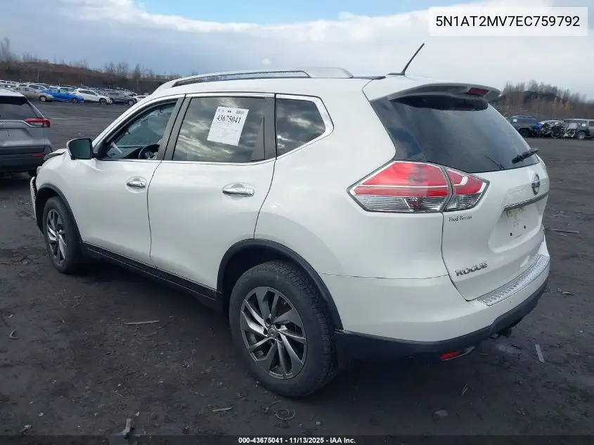 5N1AT2MV7EC759792 2014 Nissan Rogue Sl