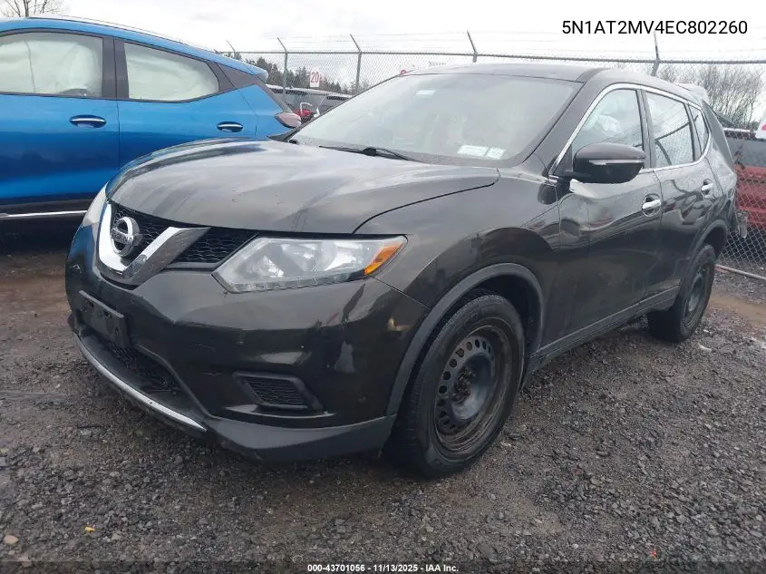 5N1AT2MV4EC802260 2014 Nissan Rogue S