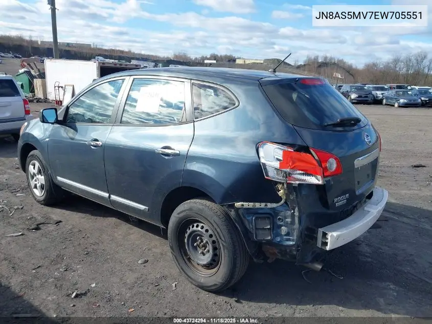 JN8AS5MV7EW705551 2014 Nissan Rogue Select S