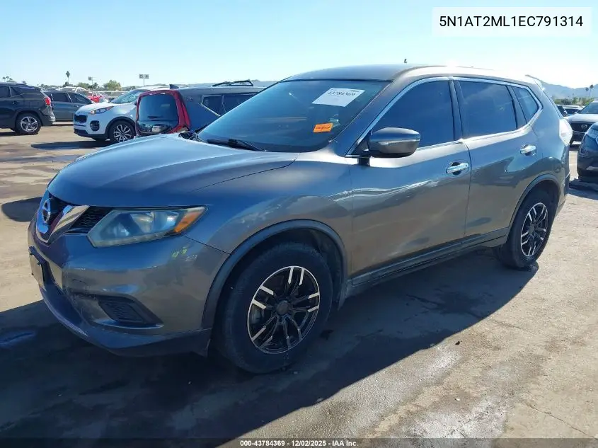 5N1AT2ML1EC791314 2014 Nissan Rogue S