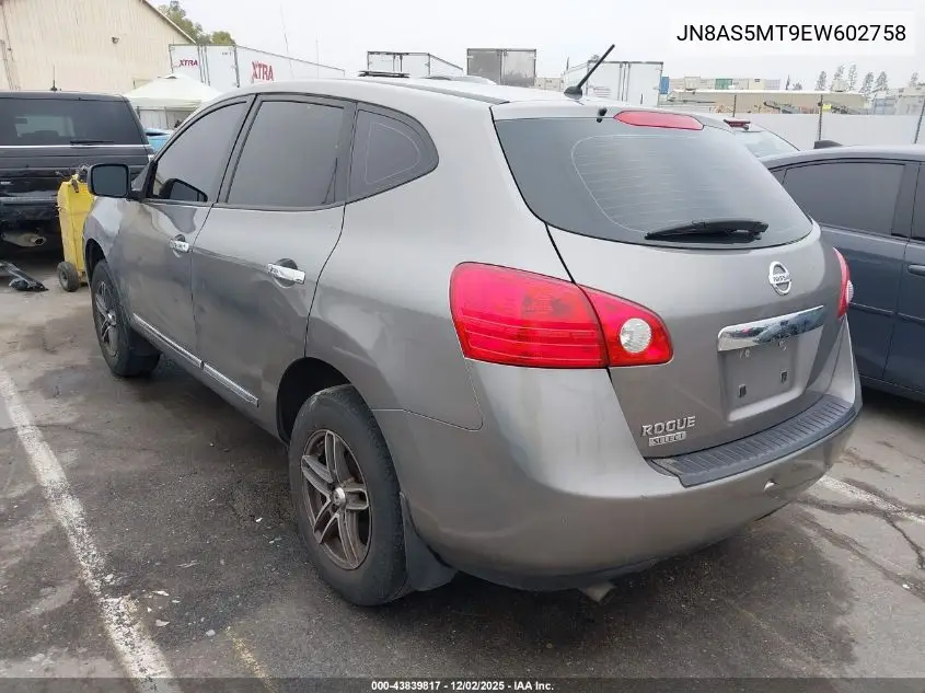 JN8AS5MT9EW602758 2014 Nissan Rogue Select S