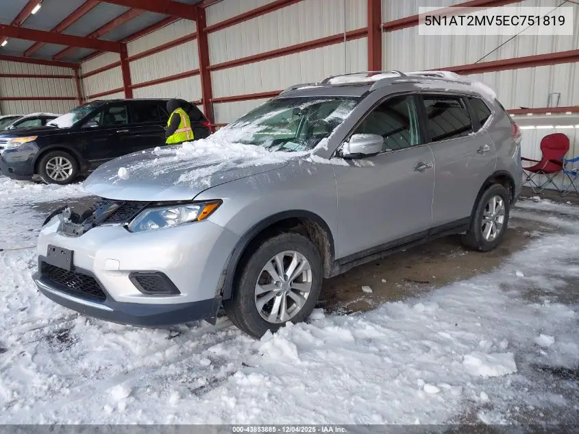 5N1AT2MV5EC751819 2014 Nissan Rogue Sv