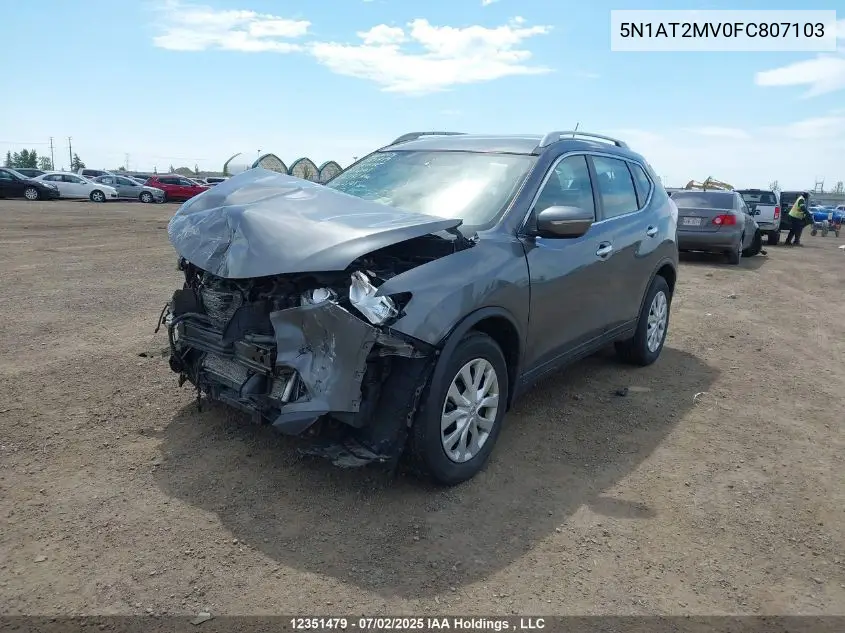5N1AT2MV0FC807103 2015 Nissan Rogue S/Sl/Sv