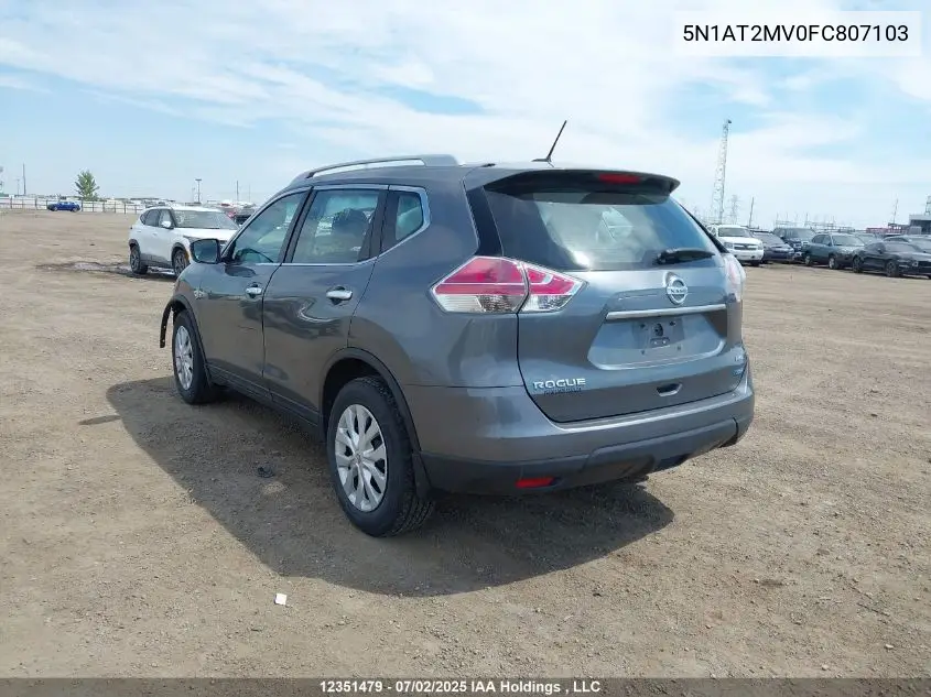 5N1AT2MV0FC807103 2015 Nissan Rogue S/Sl/Sv
