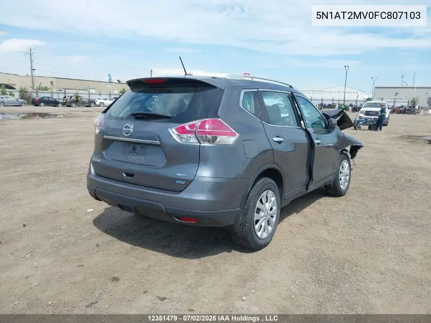 5N1AT2MV0FC807103 2015 Nissan Rogue S/Sl/Sv