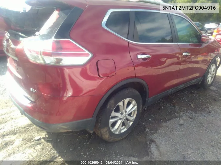 2015 Nissan Rogue Sv VIN: 5N1AT2MT2FC904916 Lot: 40265042