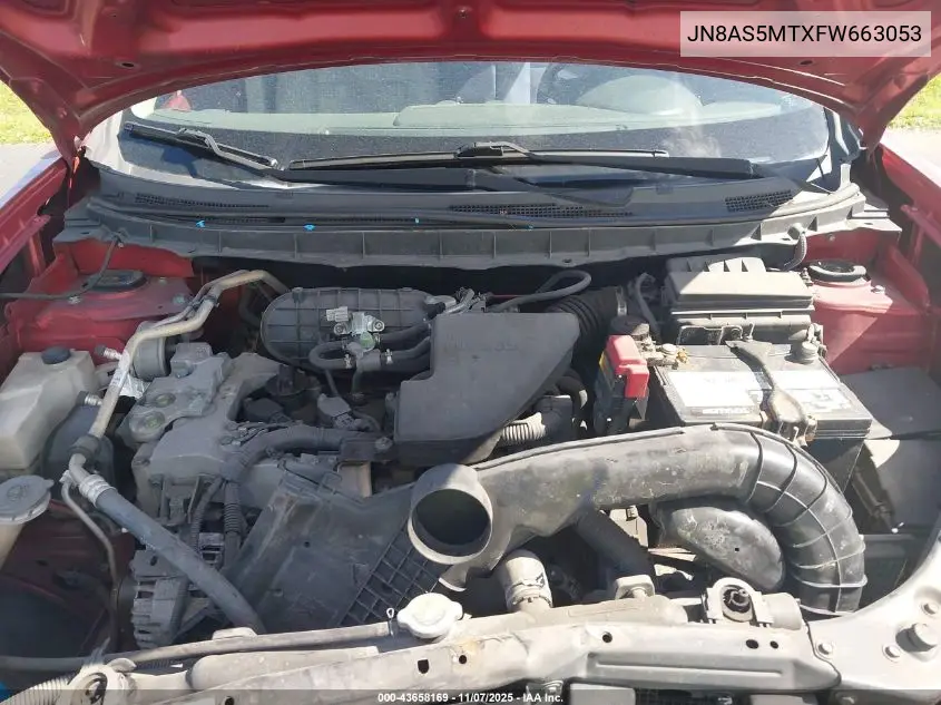 JN8AS5MTXFW663053 2015 Nissan Rogue Select S