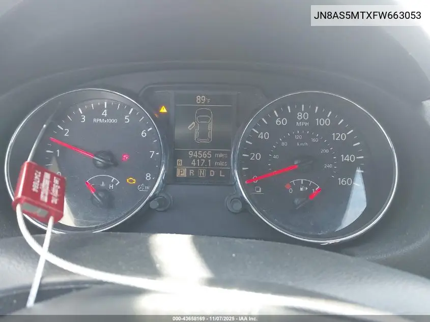 JN8AS5MTXFW663053 2015 Nissan Rogue Select S