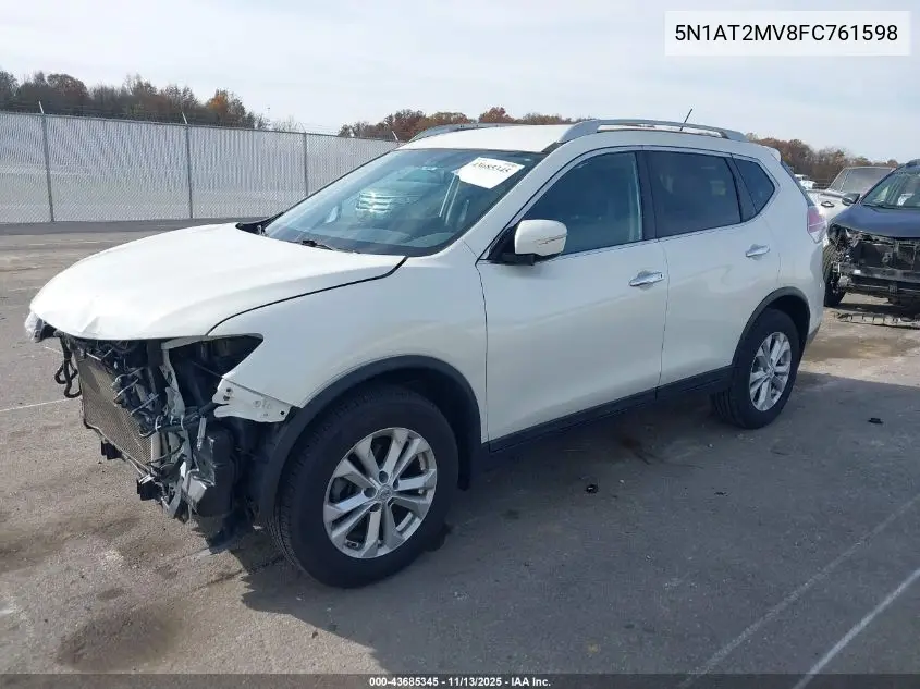 5N1AT2MV8FC761598 2015 Nissan Rogue Sv