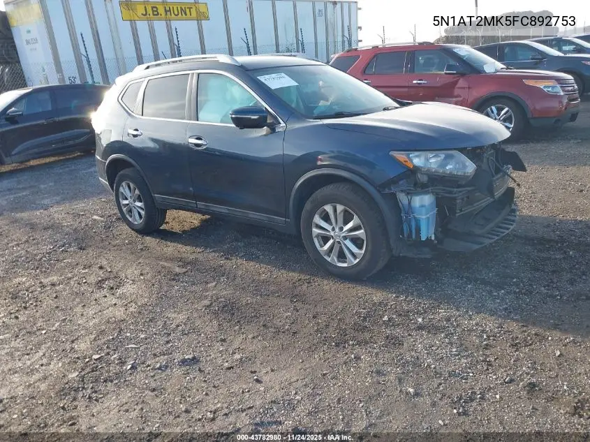 5N1AT2MK5FC892753 2015 Nissan Rogue Sv