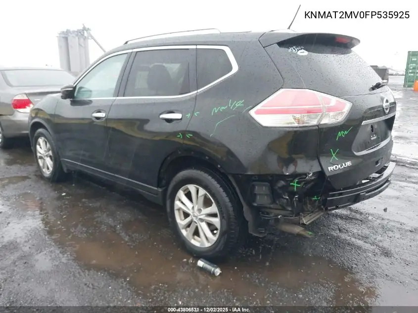 KNMAT2MV0FP535925 2015 Nissan Rogue Sv