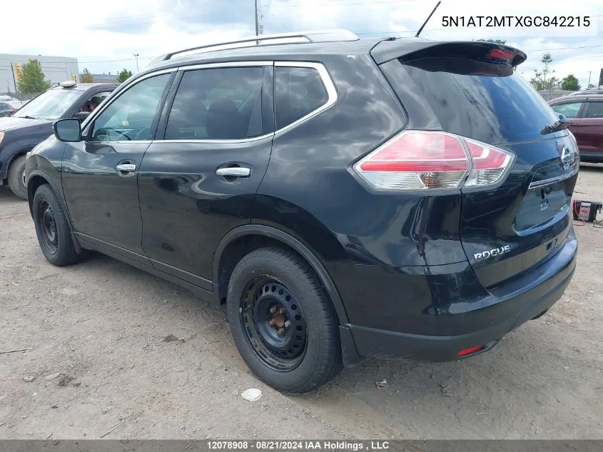 5N1AT2MTXGC842215 2016 Nissan Rogue S/Sl/Sv