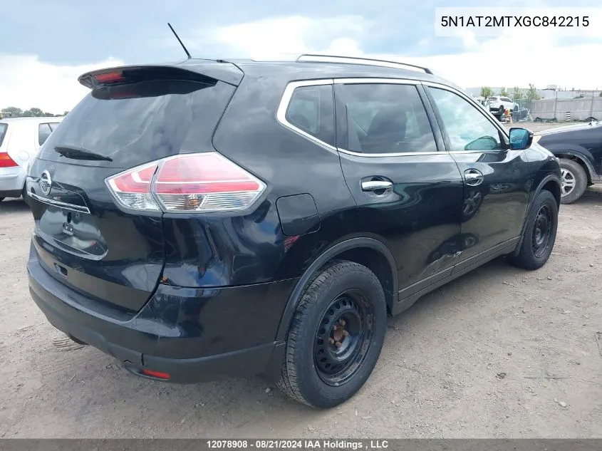 5N1AT2MTXGC842215 2016 Nissan Rogue S/Sl/Sv