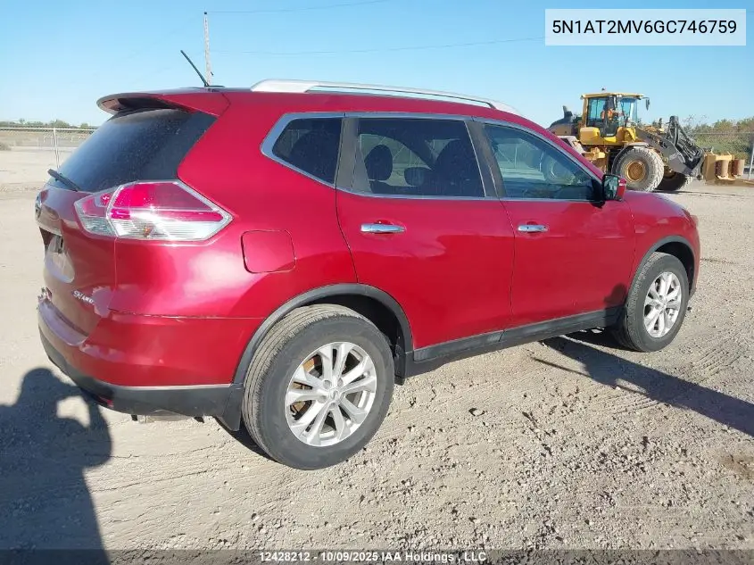 5N1AT2MV6GC746759 2016 Nissan Rogue S/Sl/Sv
