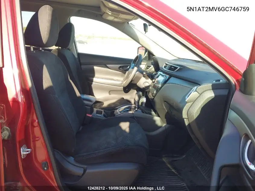 5N1AT2MV6GC746759 2016 Nissan Rogue S/Sl/Sv